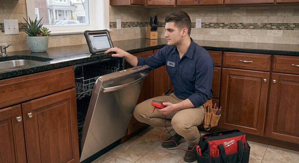 Mid-cycle checks on a built-in dishwasher